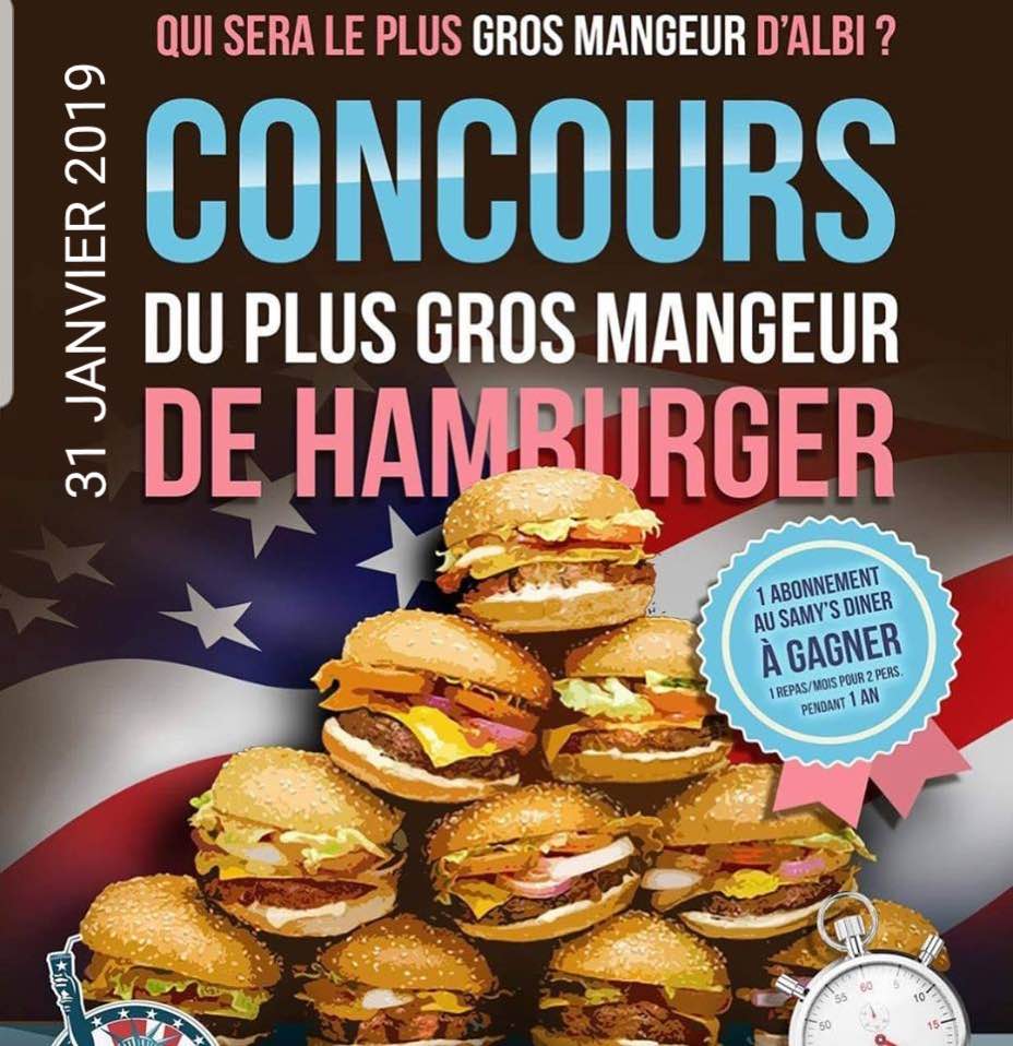 LE PLUS GROS CONCOURS DE BURGERS au Samy's Diner Albi voici la video de la soirée