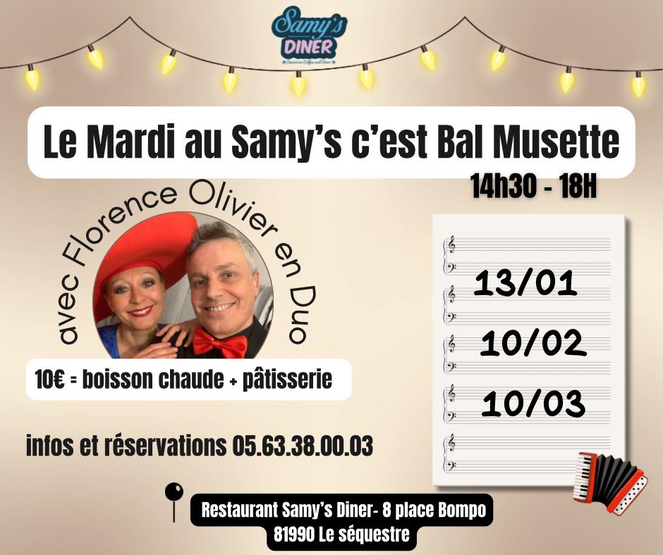 Mardi 13/01 : Bal Musette au Samy's diner à Albi 